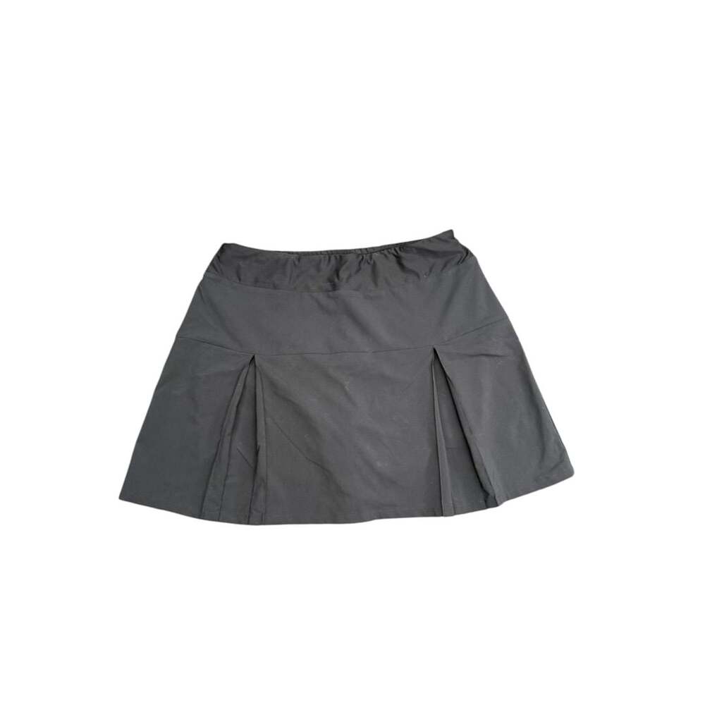 Lands' End Active Skort Size M Black Pleated Athletic Tennis